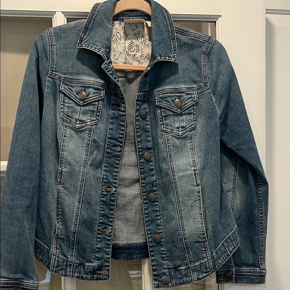 Chico's Blue Denim Jacket with Button Details